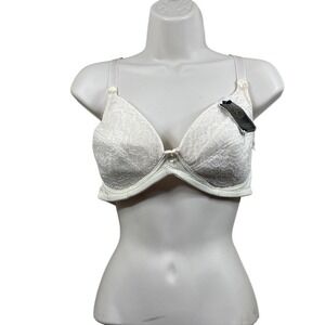 Paris Pink Golden Edition Bra 40/90D White Floral Lace Style‎ PB9149P